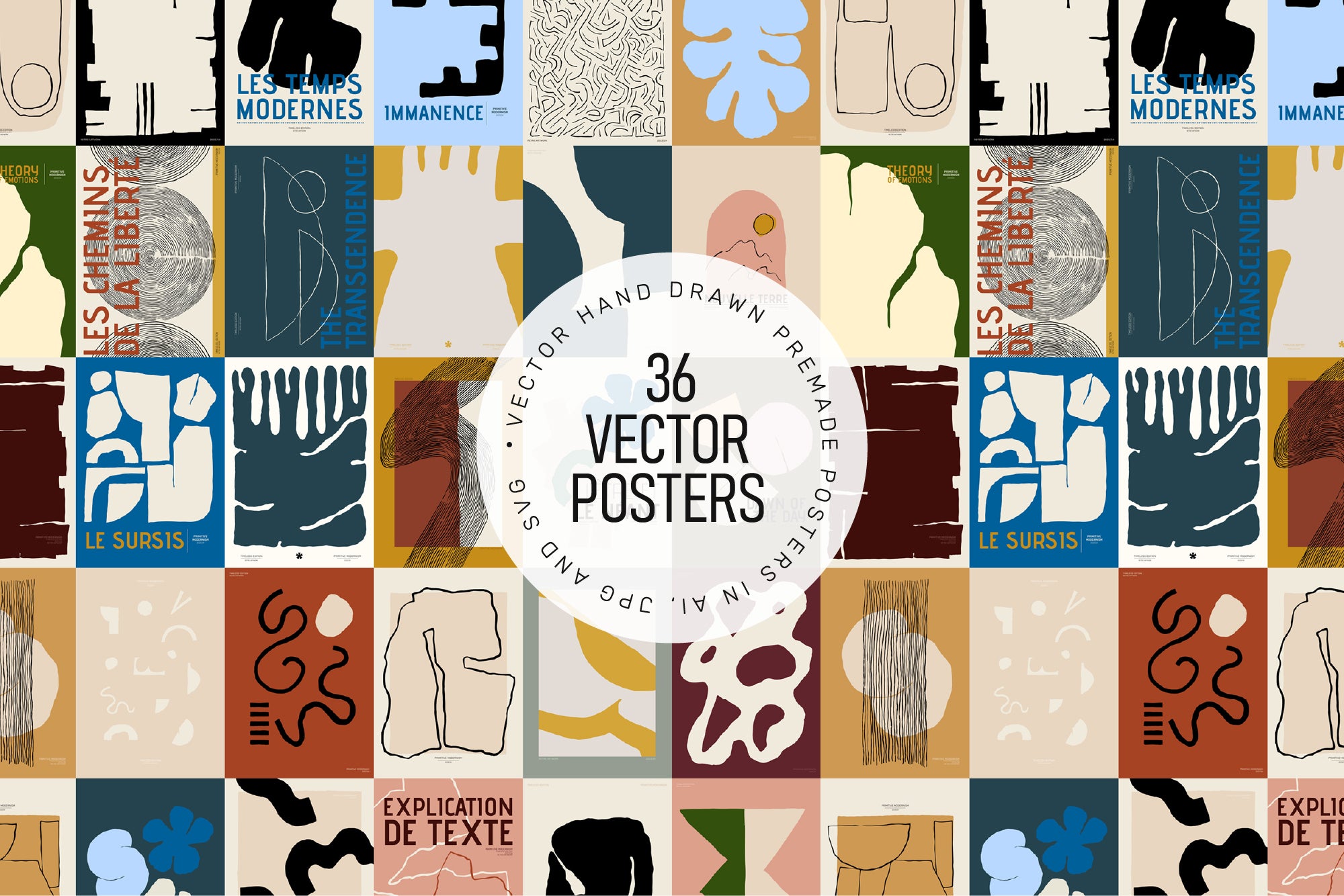PRIMITIVE MODERNISM Vector Clipart