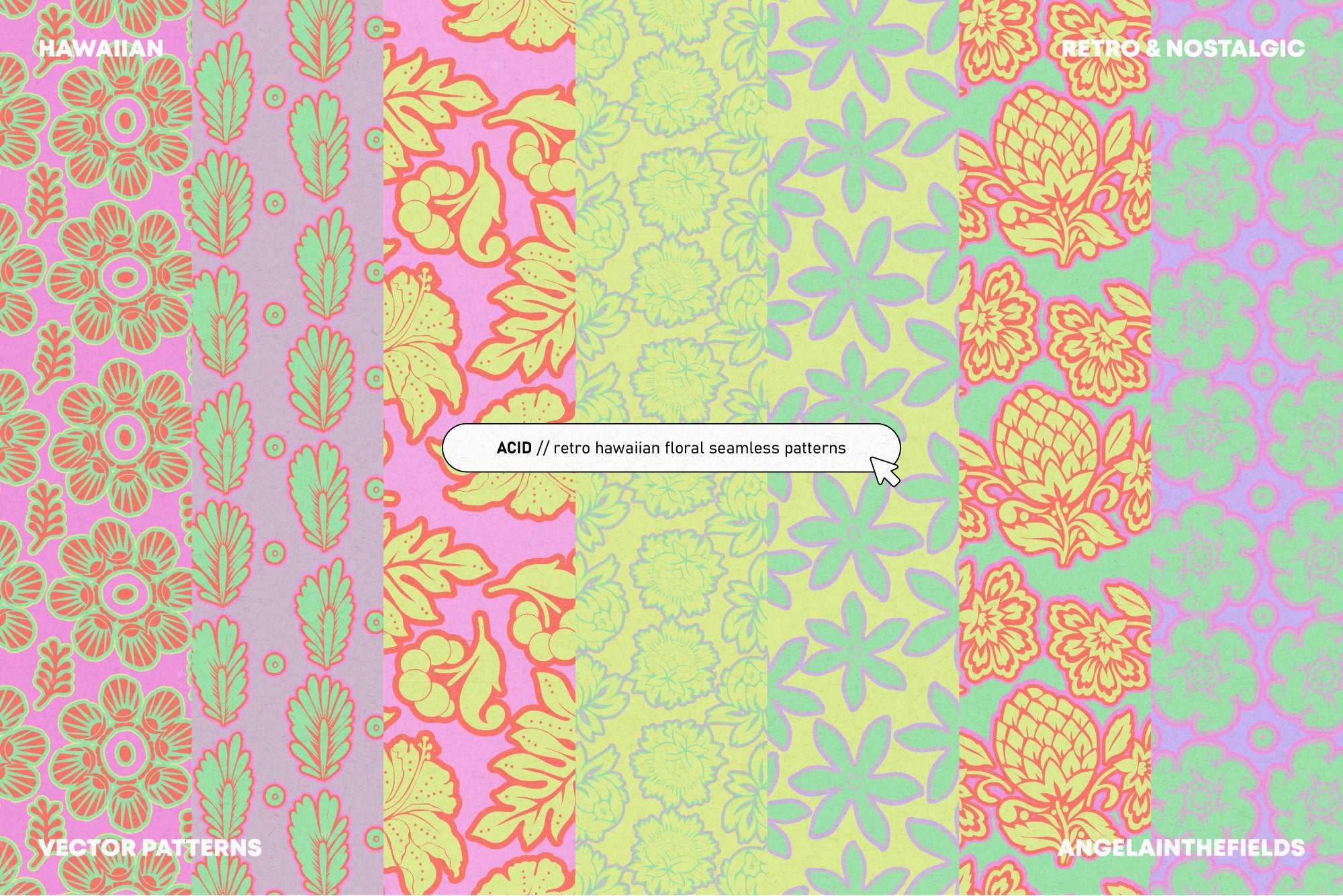 Vintage Hawaiian Vector Patterns