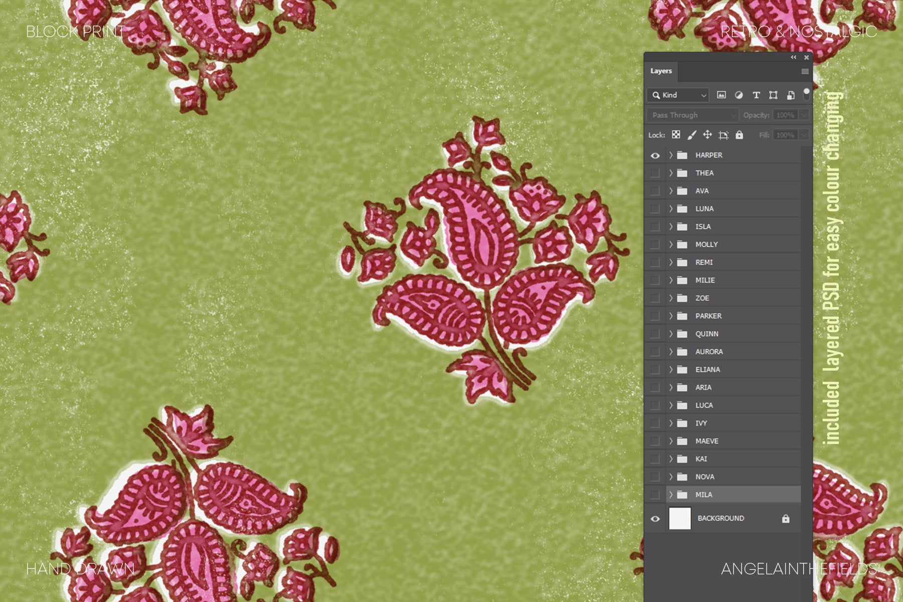 Vintage Block Seamless Patterns