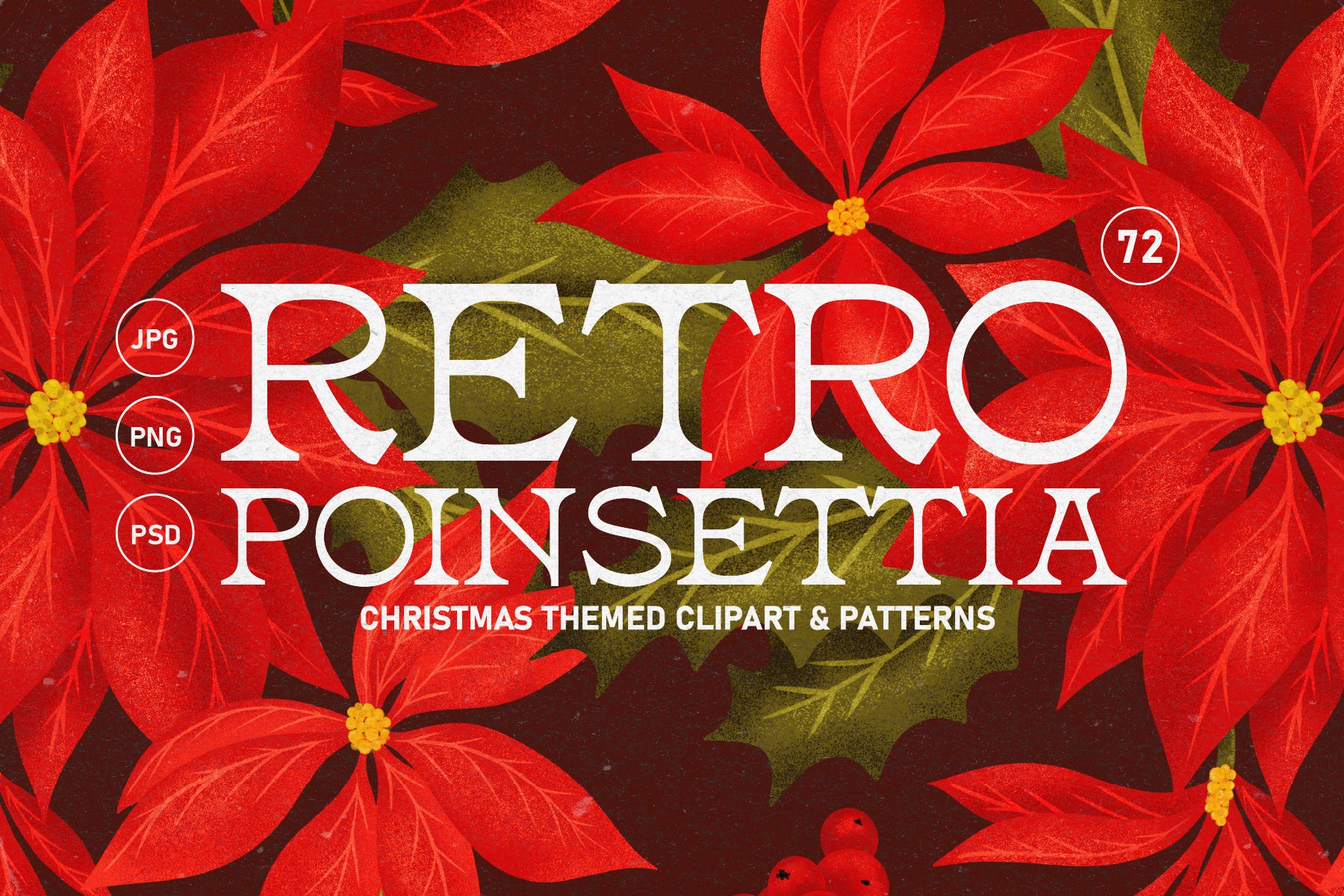 Retro Christmas Floral Set