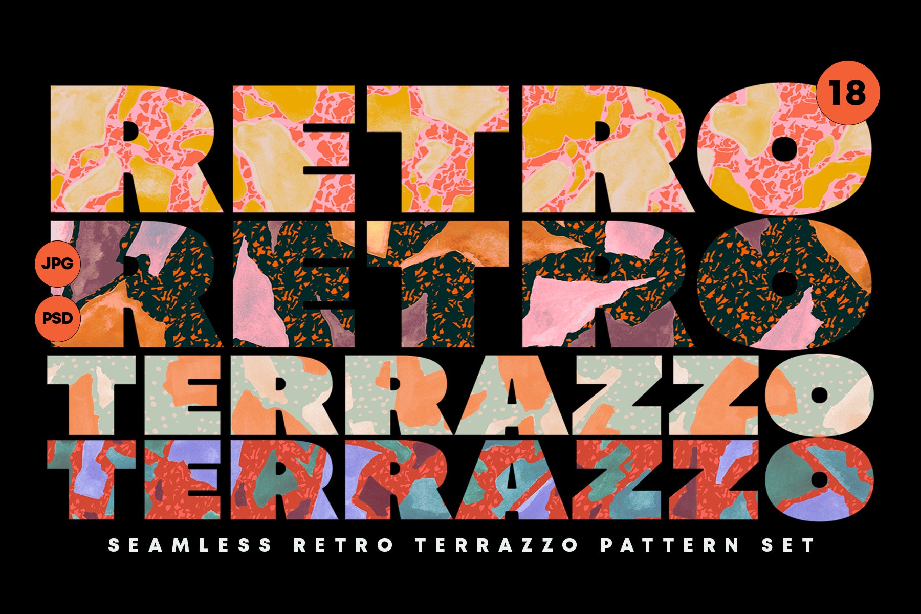 Retro Terrazzo Pattern Set