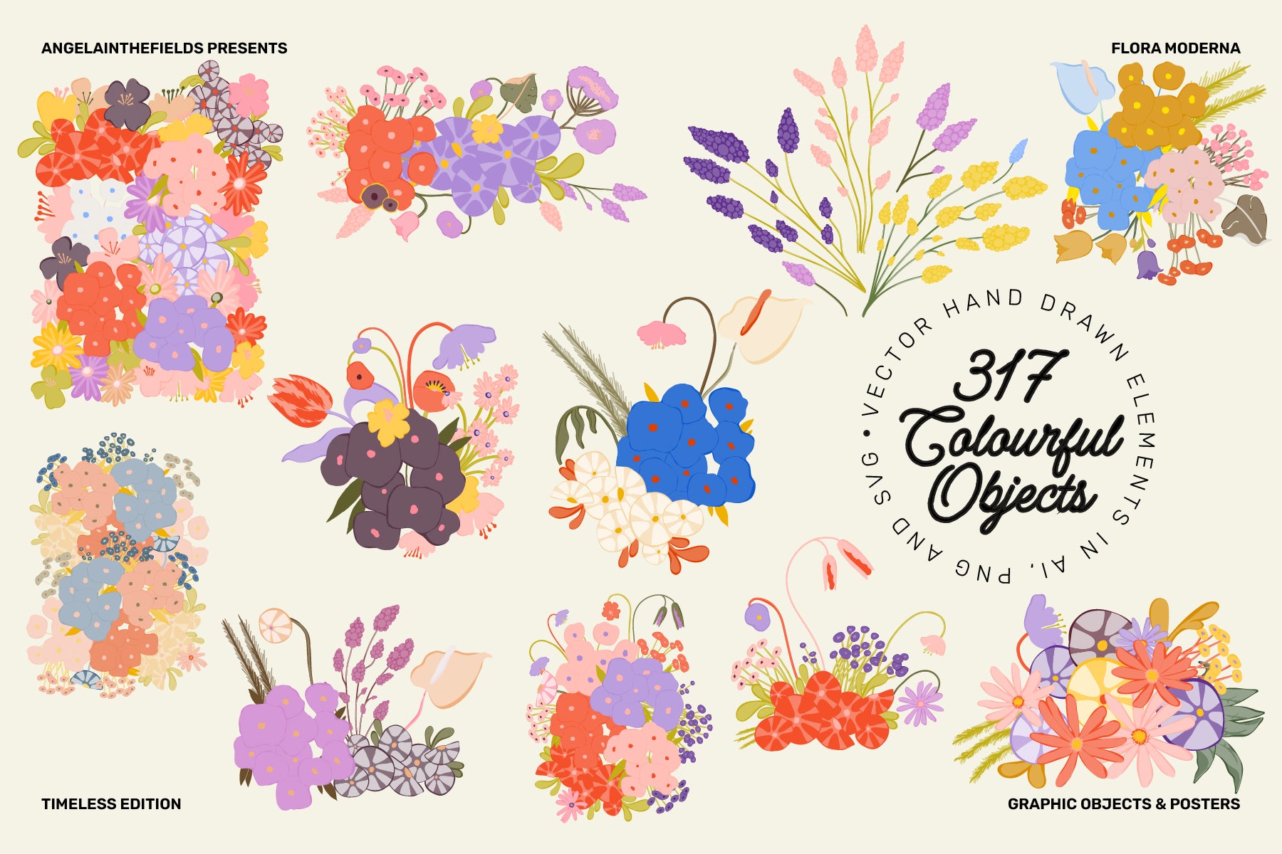 300+ Flora Moderna Vector Clipart