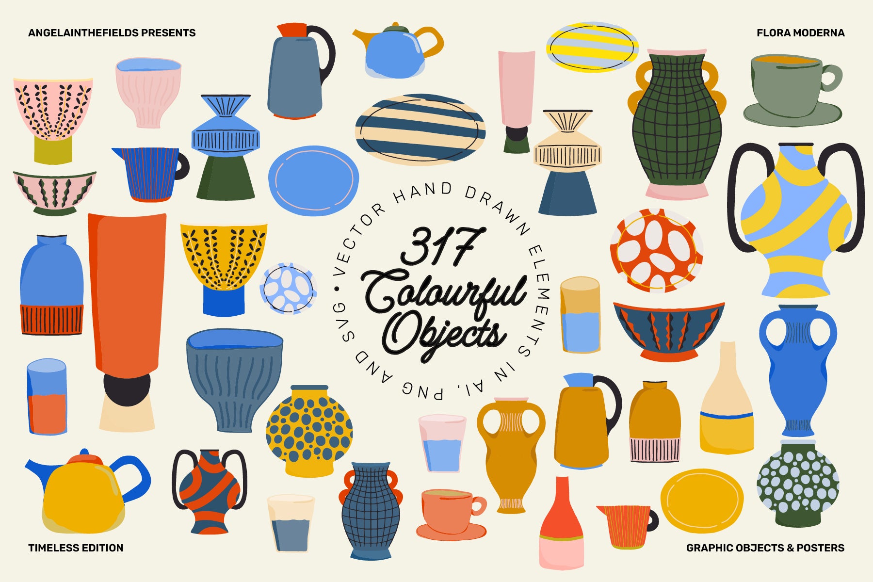 300+ Flora Moderna Vector Clipart